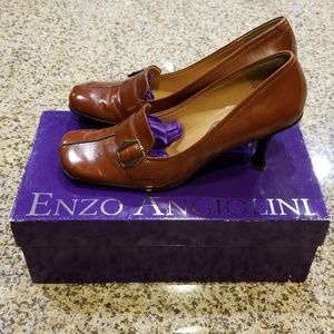 Enzo Angiolini Eadanette Cognac Leather Heels